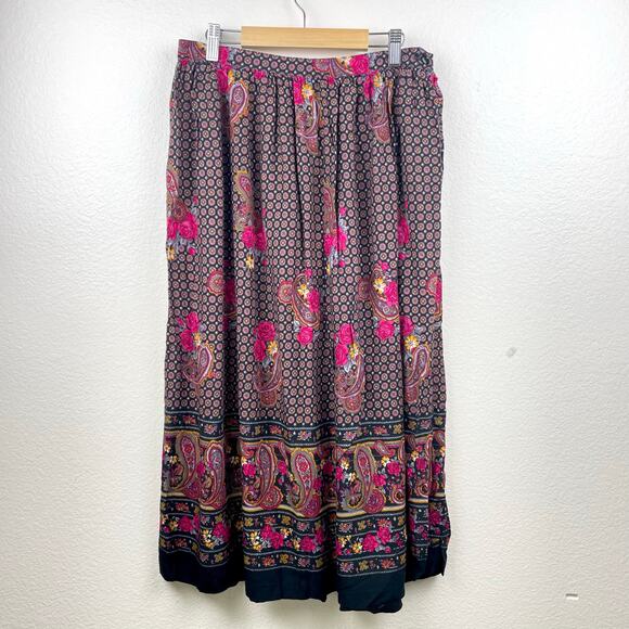 Vintage Alfred Dunner Womens Skirt Sz L Whimsigoth Witchy Boho Midi Western - Picture 1 of 9